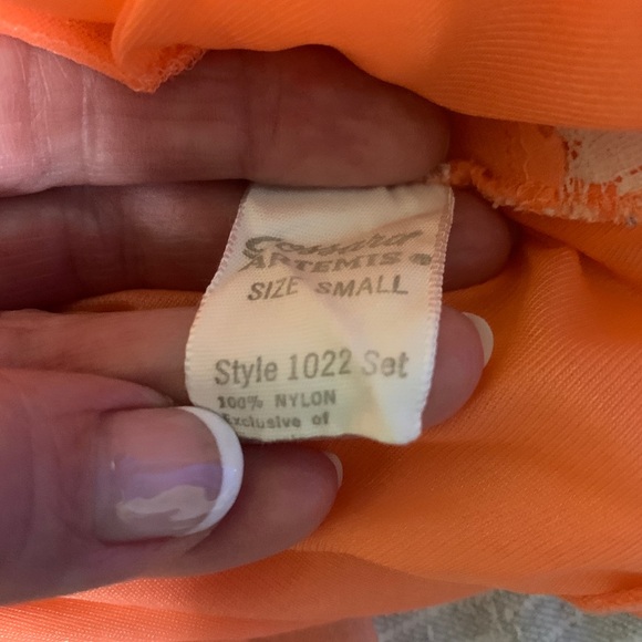 Vintage Peach Nightie Nightgown by Gossard Artemis, Nylon, Size S - Picture 5 of 10
